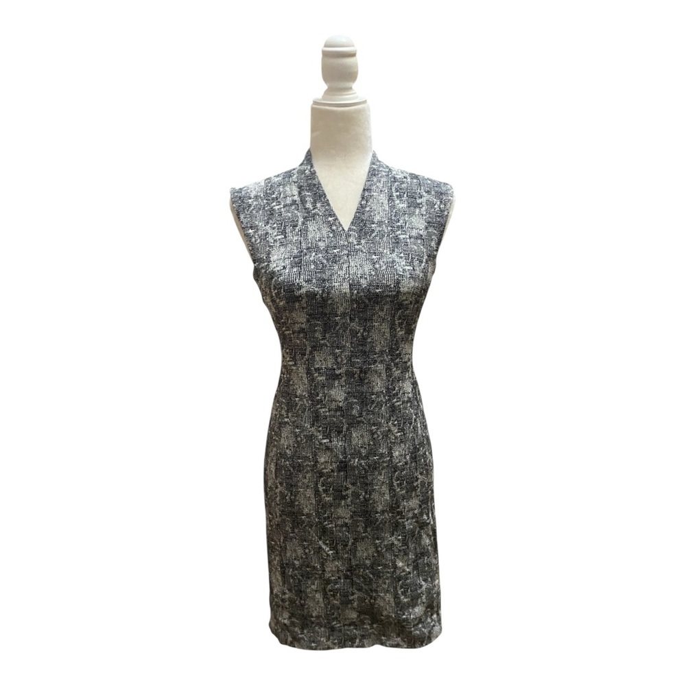 MM Lafleur Textured Black and Gray Mini Dress
